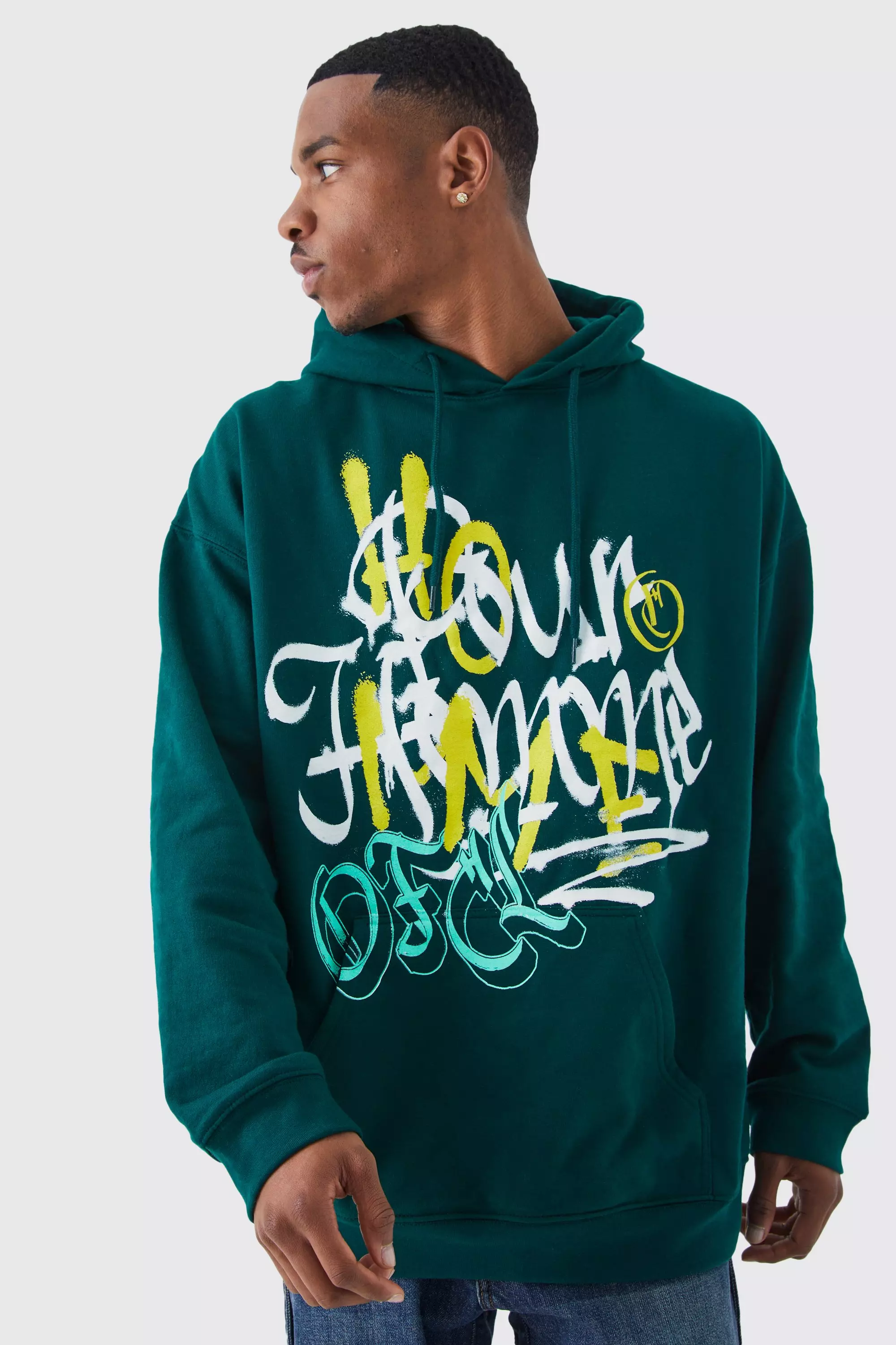 Graffiti print online hoodie